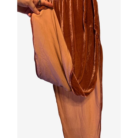 Rick Owens Larry F/W 19 Burnt Pink Velvet Dirt Skirt w Thigh Slits Made in Italy - Picture 7 of 13